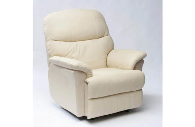 Lars Riser Recliner Leather Chair with Dual Motor - Cream.